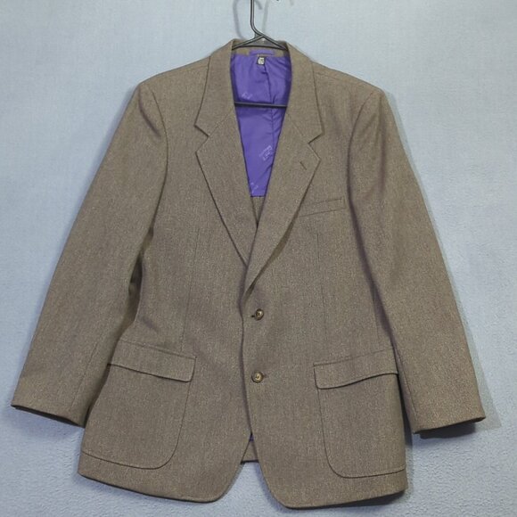 Patagonia VTG Sports Coat Men's 44R Brown Half Lined Herringbone Tweed Stretch - Picture 2 of 16